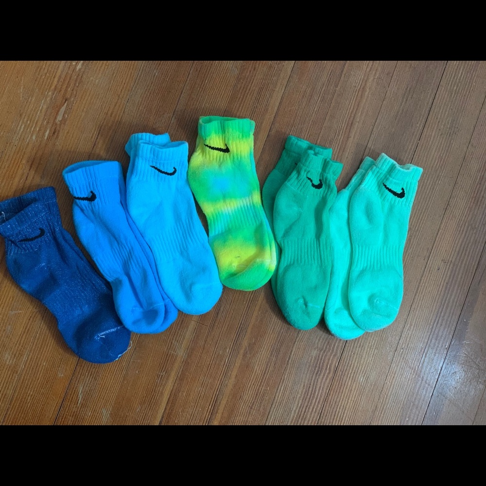 NIKE hand dyed multicolored blue yellow ankle sock - Picture 3 of 4